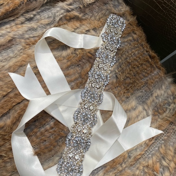 Bridal sash ivory - Picture 5 of 7